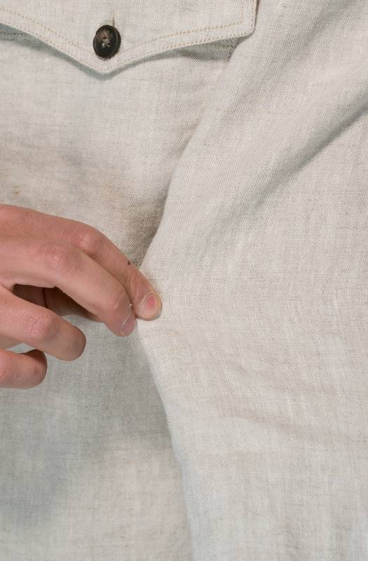 OVERSHIRT,  in lino con tasconi
