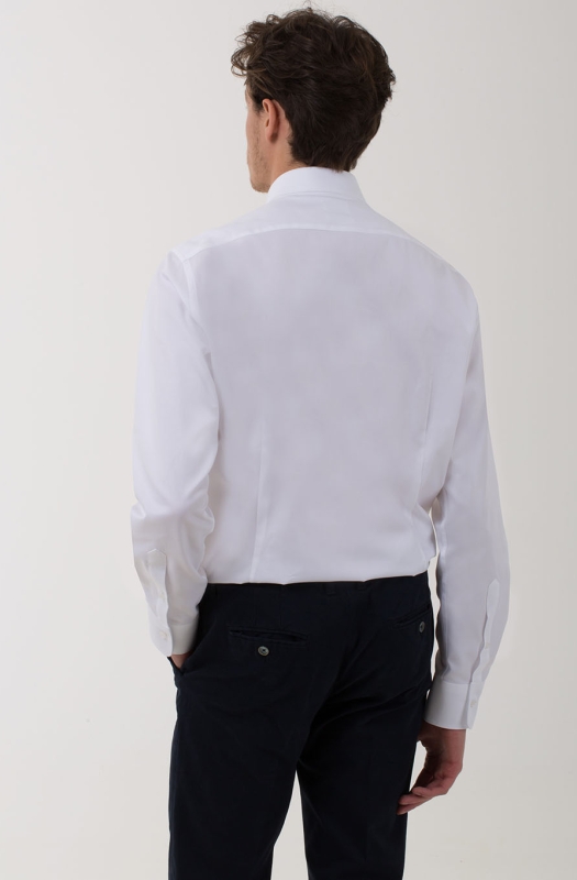 Double twisted cotton twill shirt, slim fit. Ingram Man