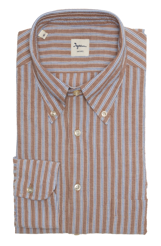 Camicia GIOKE, in seersucker a righe