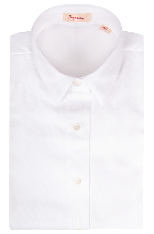 Pure white cotton women’s shirt, model CP3 available in white and light blue