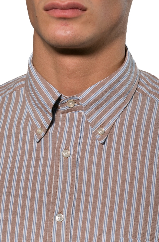 Camicia GIOKE, in seersucker a righe