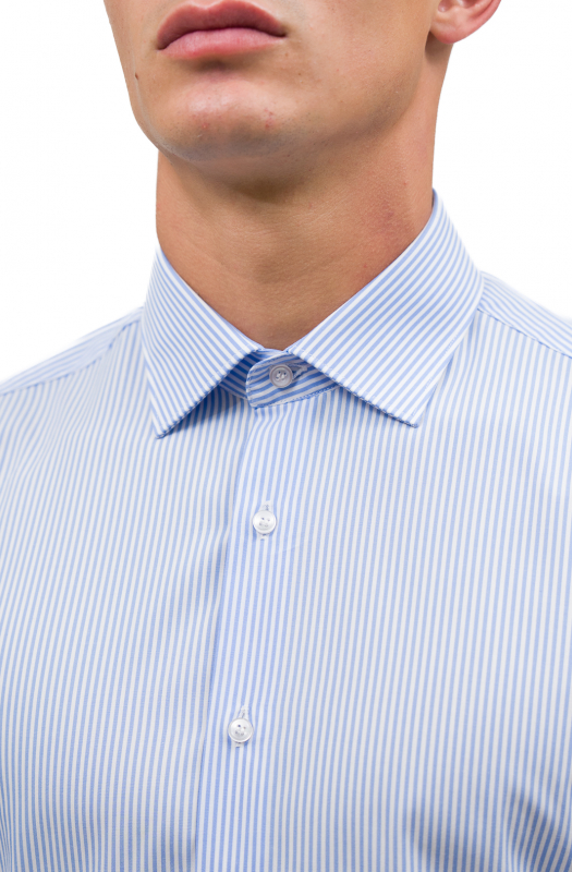 Men's shirt, in cotton with light blue stripe. Available in blue and light blue. Ingram Man