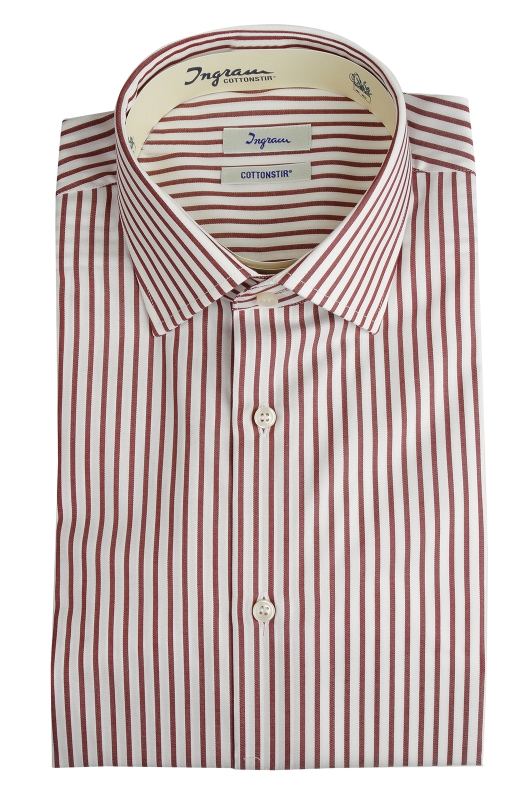 COTTONSTIR shirt in pure cotton with non-iron micro-stripes. Ingram Man