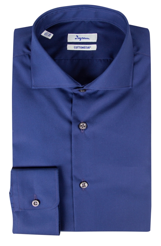 Camicia COTTONSTIR uomo slim 100% cotone blu notte