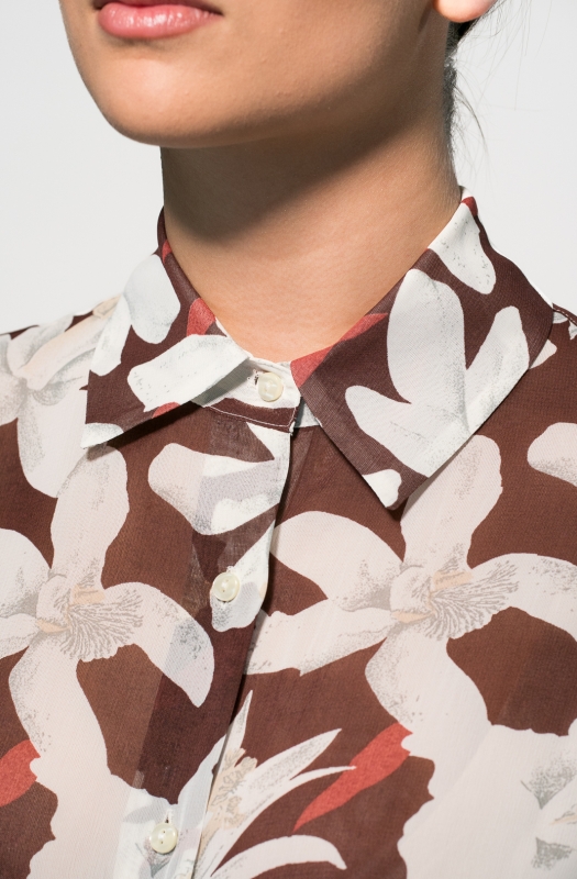 Camicia MAGDA, vestibilità over, in viscosa stampa floreale