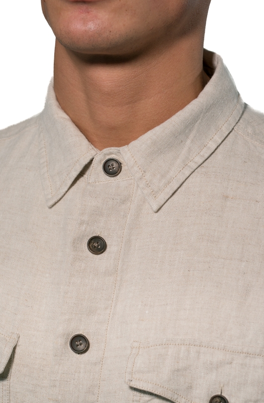 OVERSHIRT,  in lino con tasconi