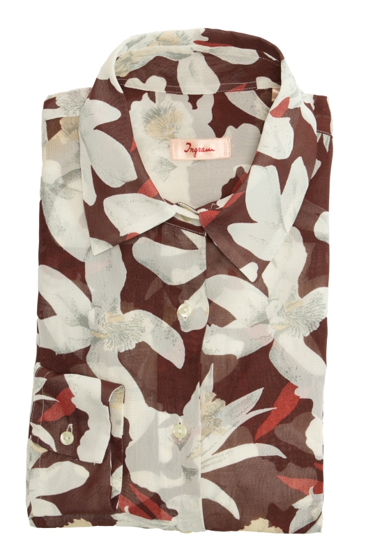 Camicia MAGDA, vestibilità over, in viscosa stampa floreale