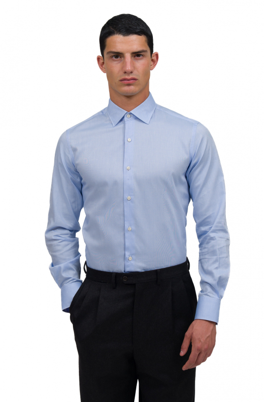 Camicia in oxford pinpoint, vestibilità slim. Ingram Uomo.